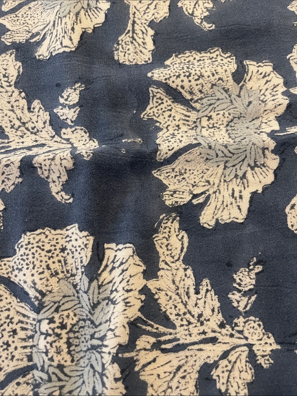 Pottery Barn Navy and Cream Botanical pillow cover